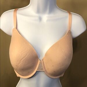 DKNY Peach T-Shirt Bra with Subtle Logo Jacquard